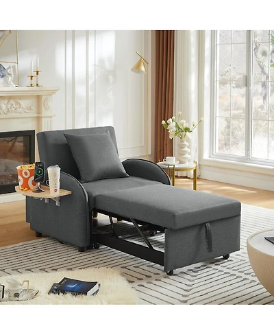 Streamdale Furniture 3-in-1 Convertible Sleeper Sofa Chair with Usb and Table,