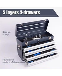 Streamdale Furniture Heavy Duty 21-Inch 4-Drawer Portable Metal Tool Box Chest Organizer