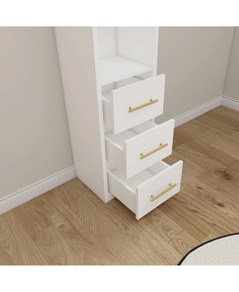 Streamdale Furniture 3-Drawer Side Storage Cabinet, 15.75x85.04