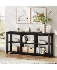 Tribesigns 63" Solid Wood Bookshelf with 6 Cubes