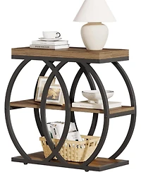 Tribesigns 3-Tier Narrow End Table with Metal Frame, 23.62" L x 11.81" W x 25.59" H