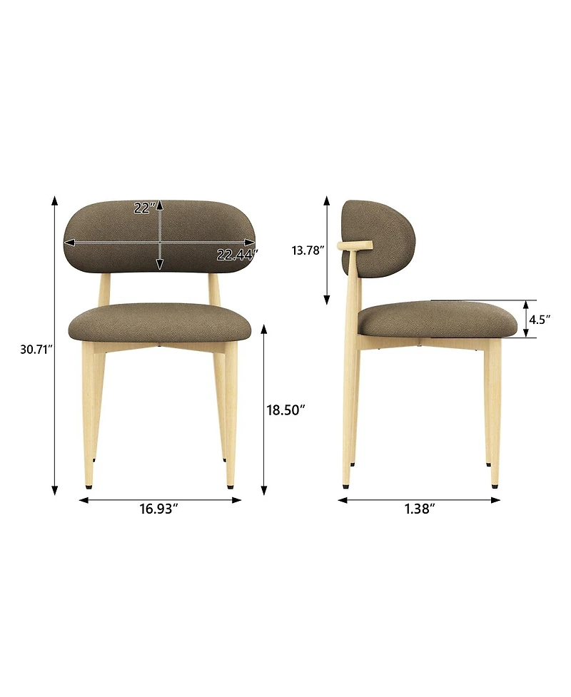 Streamdale Furniture Modern Lamb Wool Dining Chairs