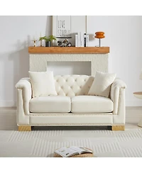 Streamdale Furniture Classic Modern Chesterfield Velvet 62" Two-Seater Sofa,