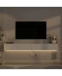 Streamdale Furniture Led Floating Tv Stand Wall Mounted, 86.6" Modern Entertainment Center