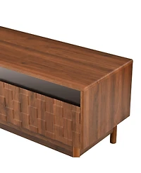 Streamdale Furniture 78" Modern Led Tv Stand for TVs up to 85" with Glass Drawers