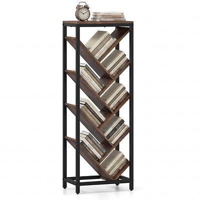 Sugift 9-Tier Tree-Shaped Bookcase with Metal Frame for Hardcover Books