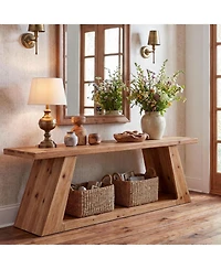 Tribesigns 62.99" Farmhouse Console Table with Storage Shelf
