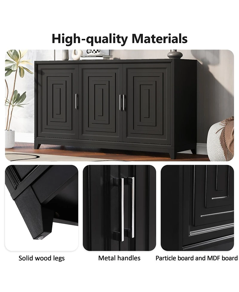 Streamdale Furniture Modern Wood Tv Stand for TVs up to 65 Inches with Storage Cabinet