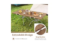 Boyel Living 2 Pack Folding Camping Table with Wood-grain Tabletop for Hiking Party