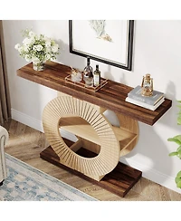 Tribesigns Console Table with Storage and Circle Base