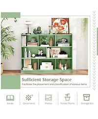 Slickblue 8 Cube Storage Bookcase 3 Tier Floor Standing Display Shelf