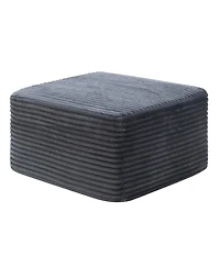 Streamdale Furniture 37.5" Corduroy Square Upholstered Ottoman Foot Stool