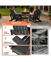 Pellebant Hdpe Adirondack Chair With Cup Holder and Sloped Seat