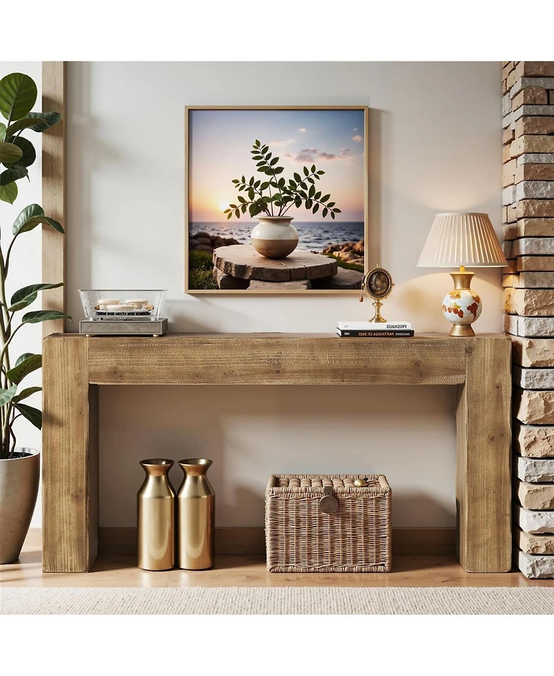 Tribesigns 63" Solid Wood Console Table