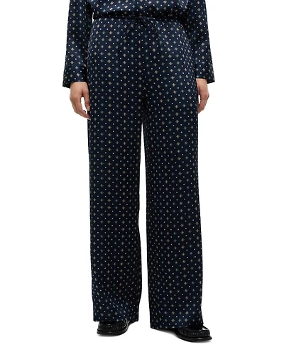 Tommy Hilfiger Women's Fluid Pull On Wide-Leg Satin Pants