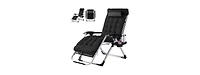 Mountaintop Zero Gravity Chair, Reclining Camping Lounge Chair for Indoor, Reclining Patio Chairs with Cup Holder Trays and Removable Cushion