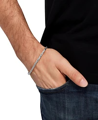 Italian Silver Solid Rope Chain Bracelet in Sterling Silver