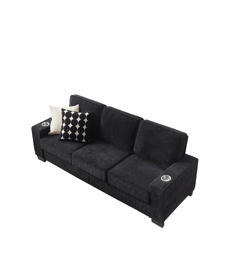Streamdale Furniture Modern 83.86" 3-Seater Corduroy Sofa for Living Room