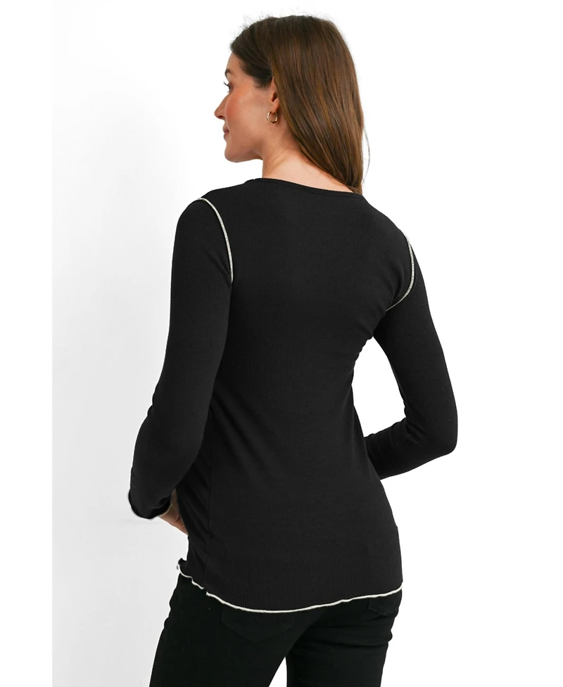 Hello Miz Maternity Ribbed Nursing Top