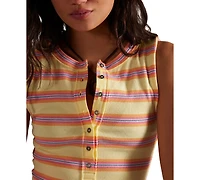 Free People Women's Jamie Crewneck Henley Striped Top