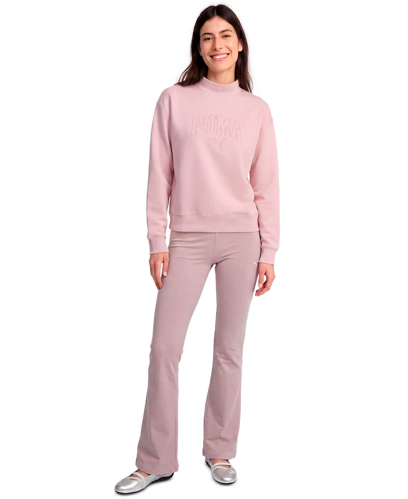 Puma Women's Ess Relaxed Mock Neck Crew Sweatshirt