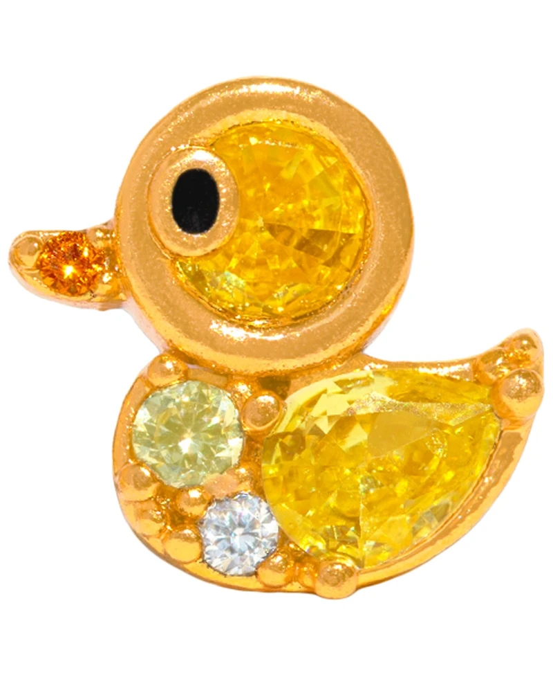 Girls Crew Crystal Rubber Ducky Earrings
