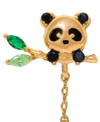 Girls Crew Crystal Lucky Panda Dangle Earrings