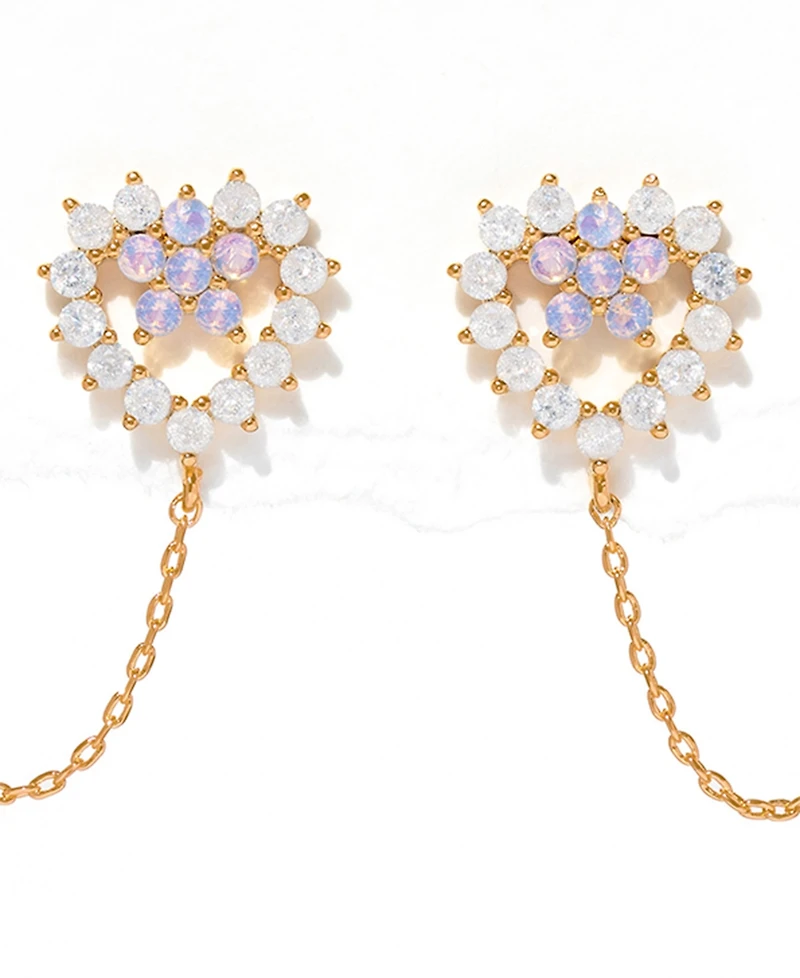 Girls Crew Crystal Heartstring Threader Earrings