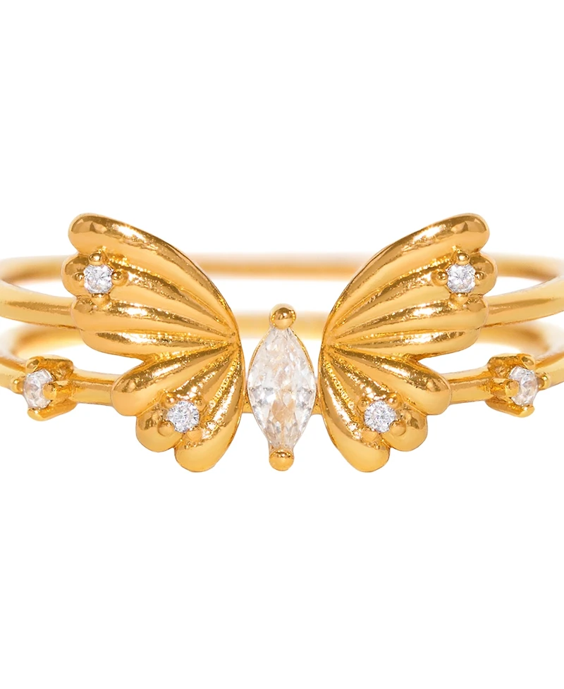Girls Crew Crystal Perfect Fit Butterfly Ring Set