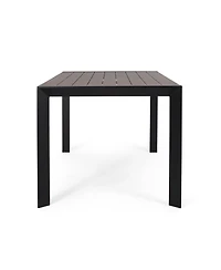 Streamdale Furniture Modern Aluminum Outdoor Slat Panel Dining Table