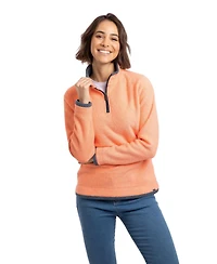 Weird Fish Women's Beye Quarter Zip Grid Fleece Mock Neck Pullover