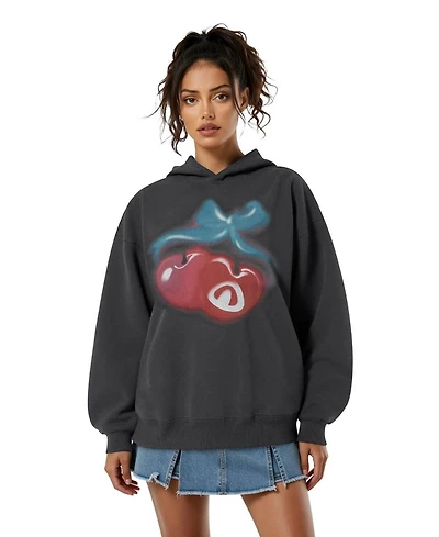 Aelfric Eden Women's Oversized Cherry-Print Pullover Hoodie