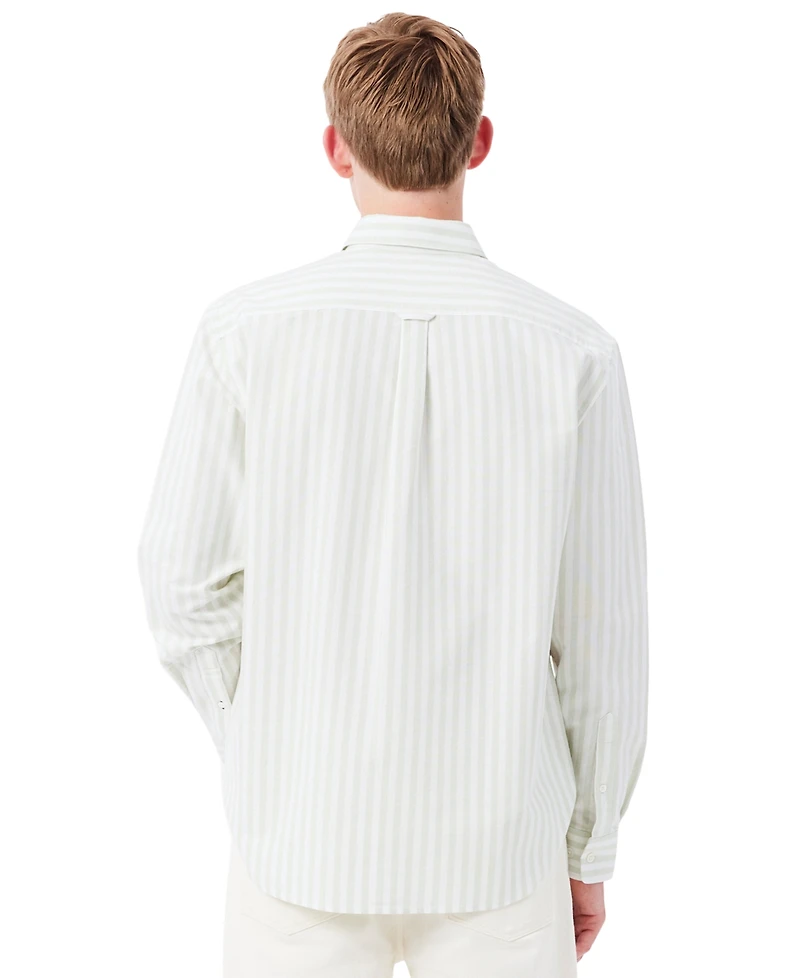 Lacoste Men's Striped Long-Sleeve Button-Down Oxford Shirt