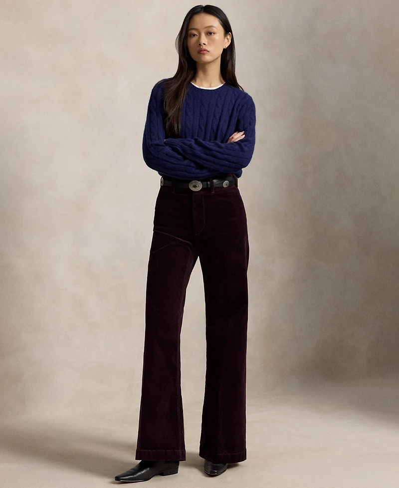 Polo Ralph Lauren Women's Beaton High-Rise Flared 14-Wale Corduroy Pants