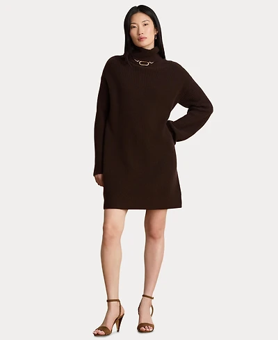 Lauren Ralph Women's Areena Wool-Cashmere Turtleneck Cocoon Sweater Dress