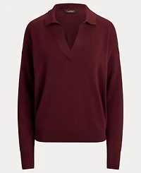 Lauren Ralph Women's Polo V-Neck Long-Sleeve Sweater