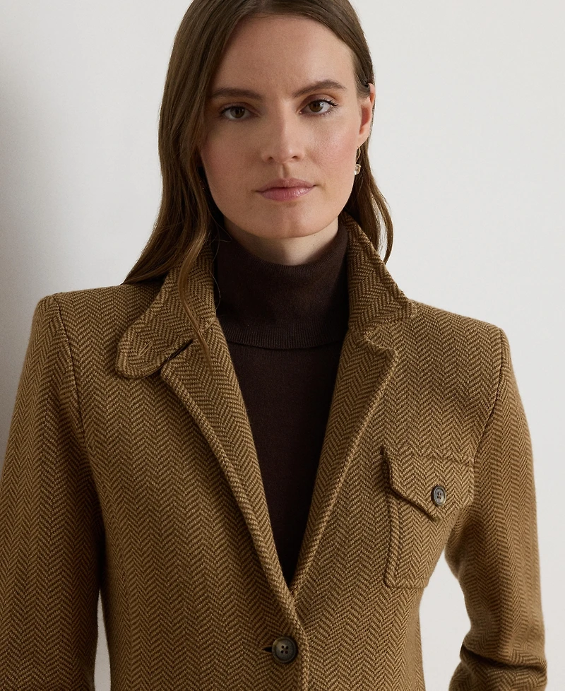 Lauren Ralph Women's Herringbone Sweater Blazer