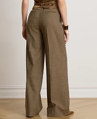 Lauren Ralph Women's High-Rise Pleated Wide-Leg Wool Pants