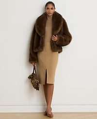 Lauren Ralph Women's Faux-Fur Shawl-Collar Coat