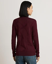Lauren Ralph Women's Belting-Motif Slim-Fit Cotton-Blend Sweater