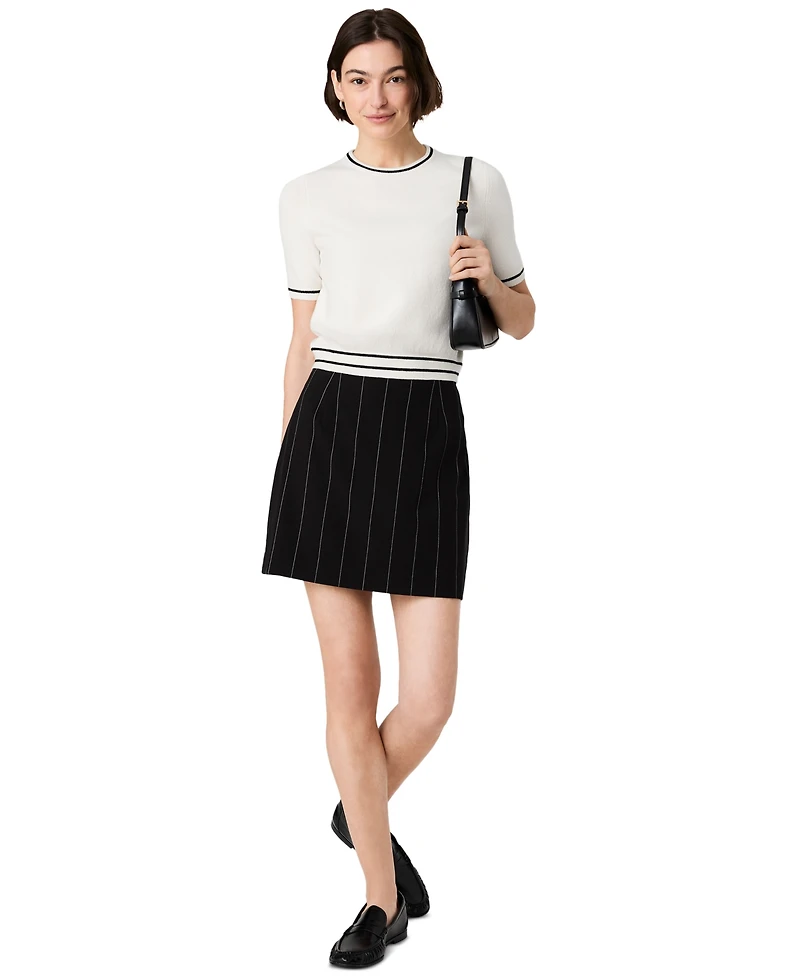 French Connection Women's Wide Pinstripe Mini A-Line Skirt