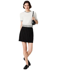 French Connection Women's Wide Pinstripe Mini A-Line Skirt