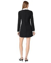 French Connection Women's Echo Crepe Half Placket Long-Sleeve Mini Dress