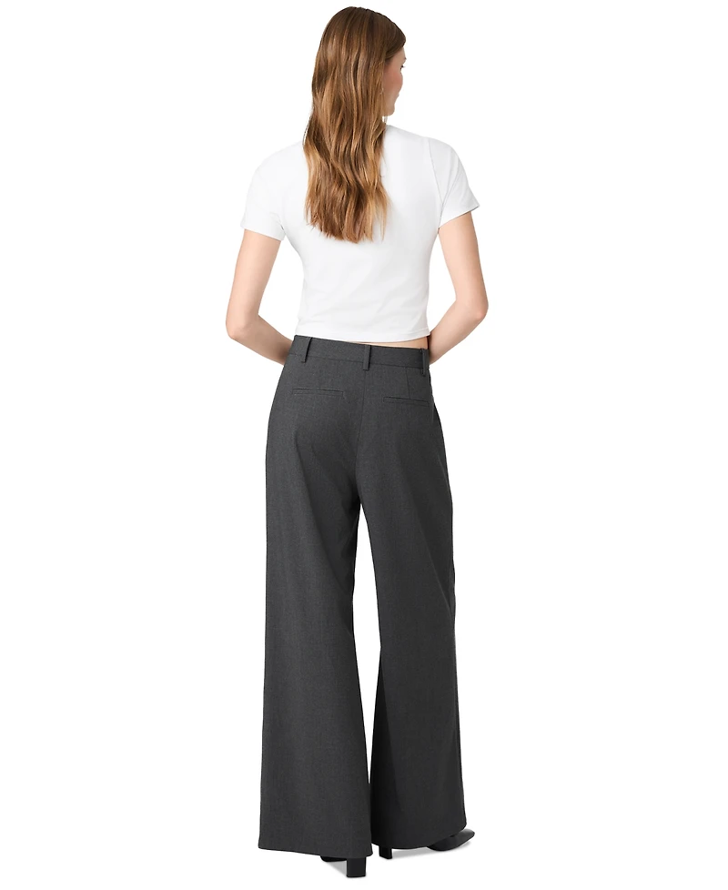 French Connection Women's Tavi Crosshatch Suiting Pleated Wide-Leg Trousers