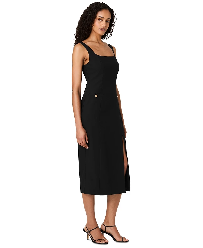 French Connection Women's Kai Midi Sheath Front Slit Dress