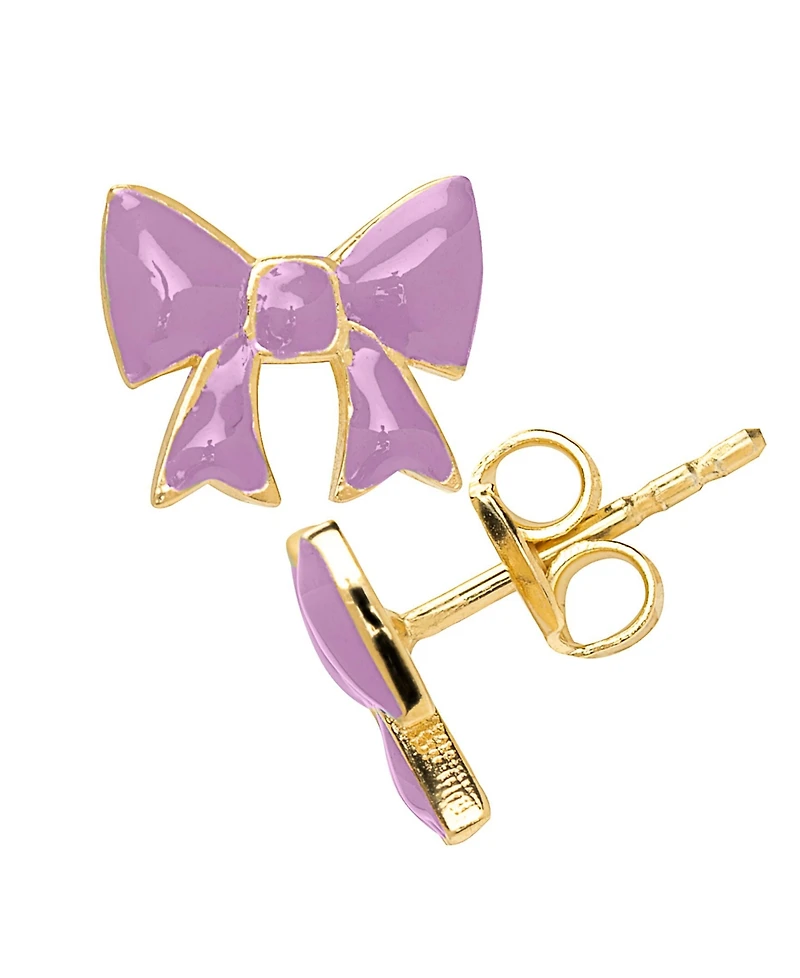 Lily Nily Girls Enamel Bow Stud Earrings in 14K