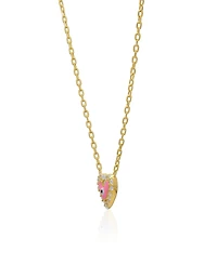 Lily Nily Girls Enamel Evil Eye Heart Cubic Zirconia Necklace in 14K