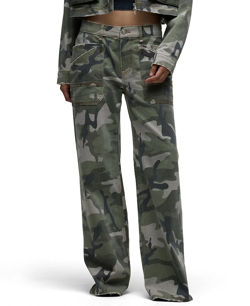 Hudson Jeans Women's Rylee Camo Wide-Leg Low-Rise Pants
