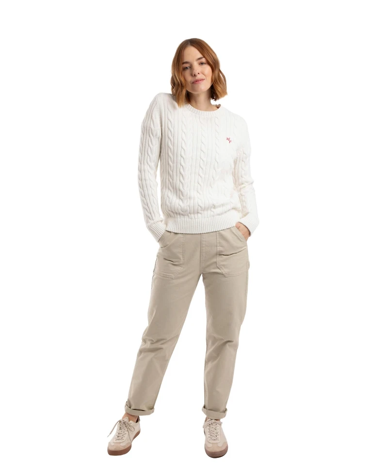 Weird Fish Women's Amberise Crew Neck Cable Knit Jumper