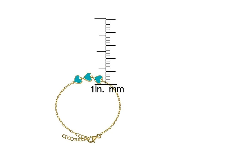 Lily Nily Enamel Multi Hearts Chain Link Bracelet in 14K